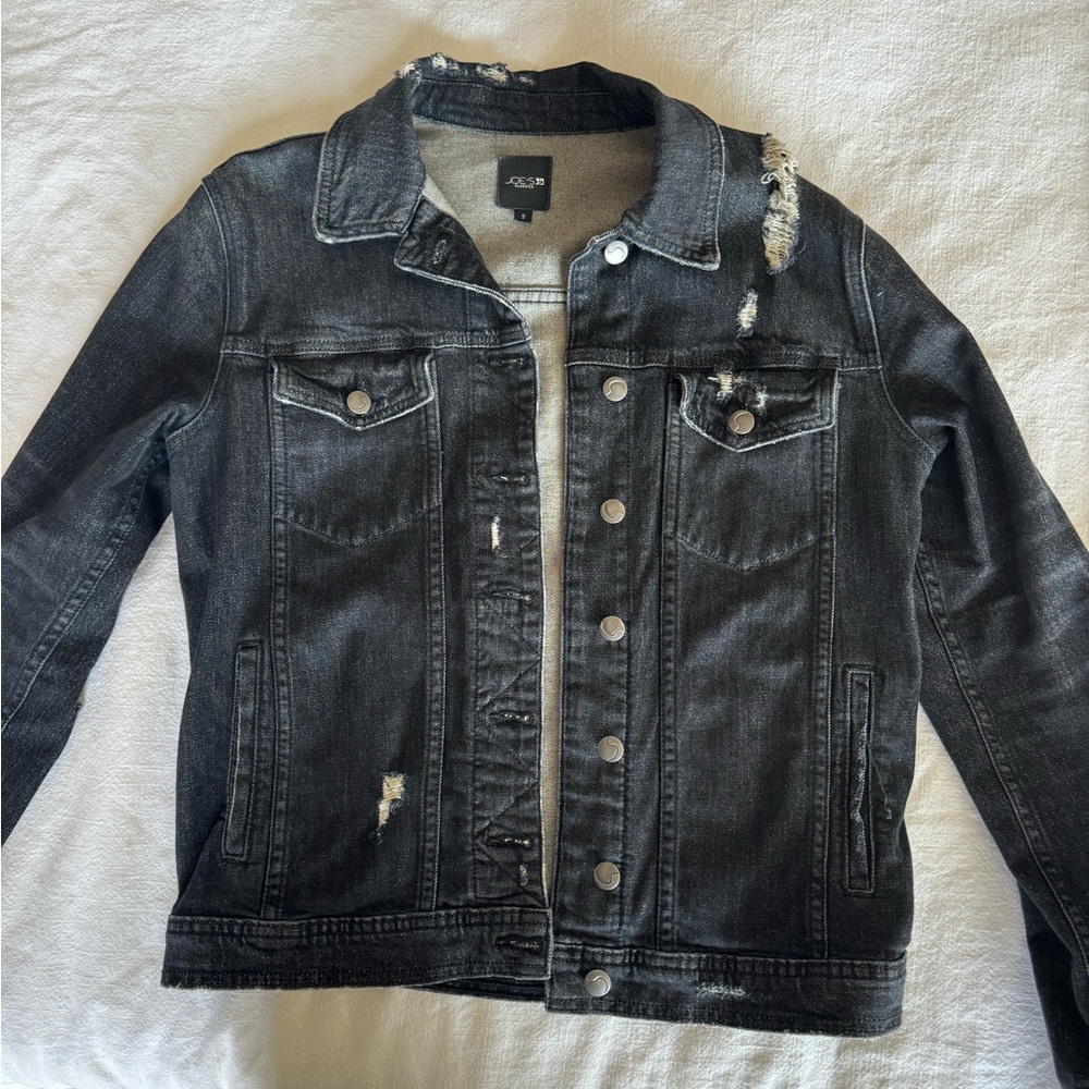 Joe’s Jeans Black Distressed Jean Jacket